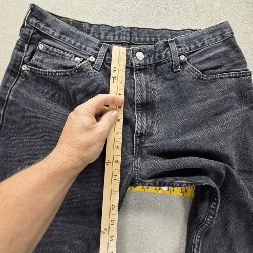 Levis 507 Jeans‎ Mens Black Dark Wash Straight Zip Fly Fits 32x32